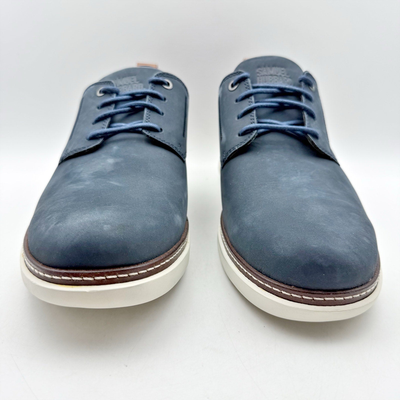 Samuel Hubbard Mens Rafael Lace Up Sneakers US 11.5 Wide Blue Navy Nubuck NWOB