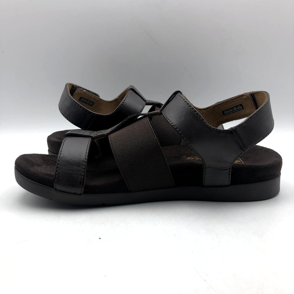 Spenco Womens Anabel Hook & Loop Sandal 7 Wide EU 37.5 French Roast Brown NIB