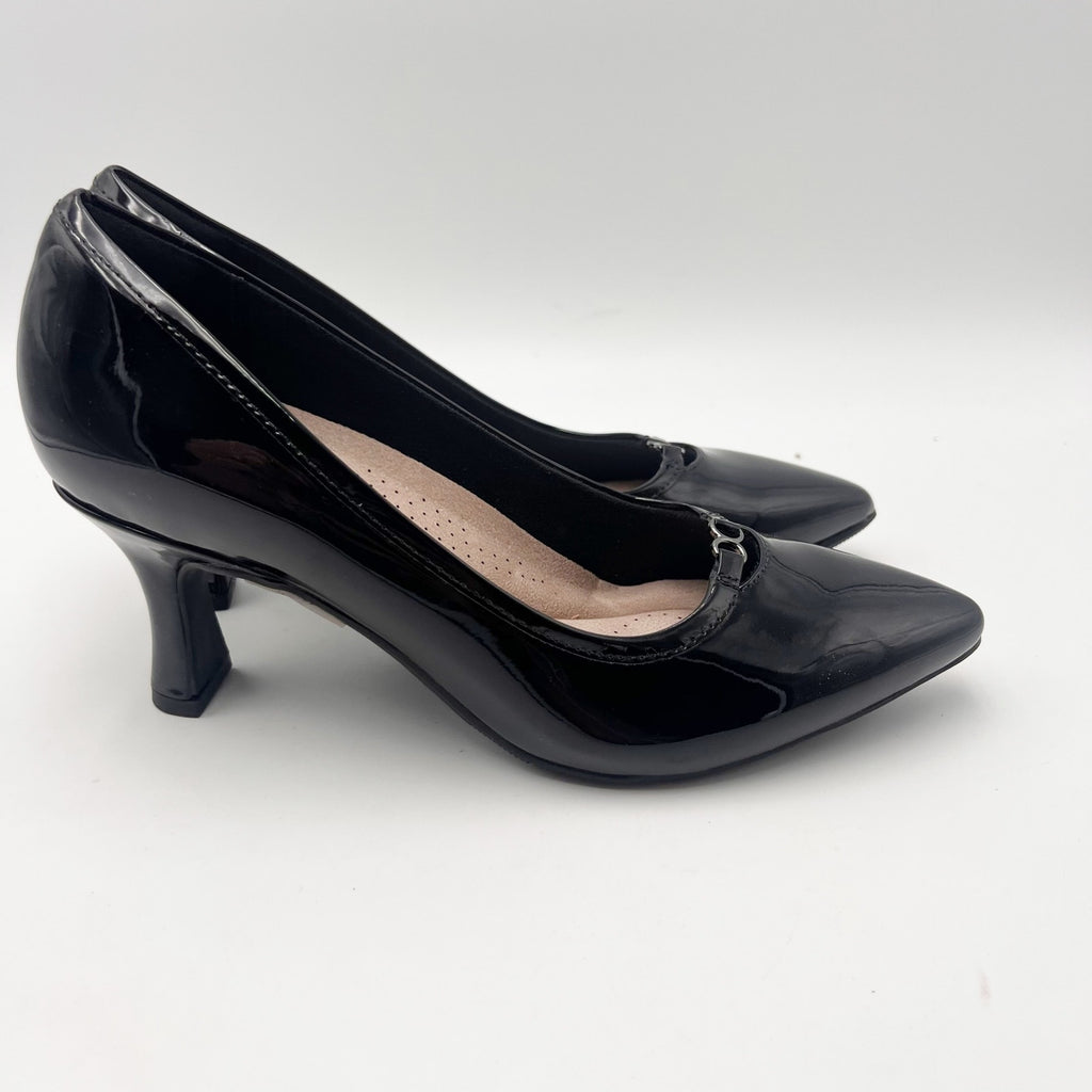 Clarks Womens Kataleyna West Heels Size 7 M Black Patent Leather Pumps NIB