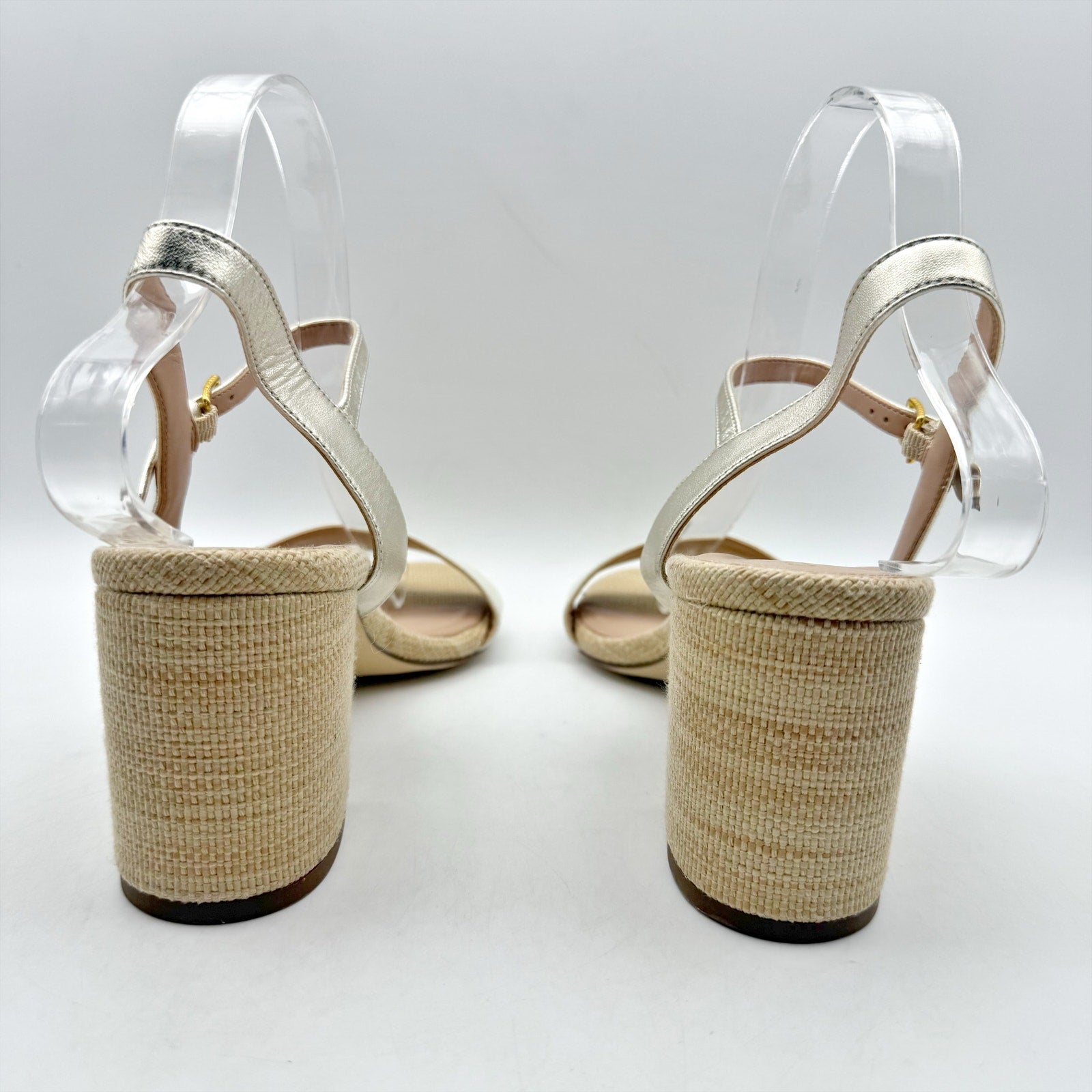 Cole Haan Womens Josie Heeled Sandals US 8.5 B Taupe Cream Suede NWOB
