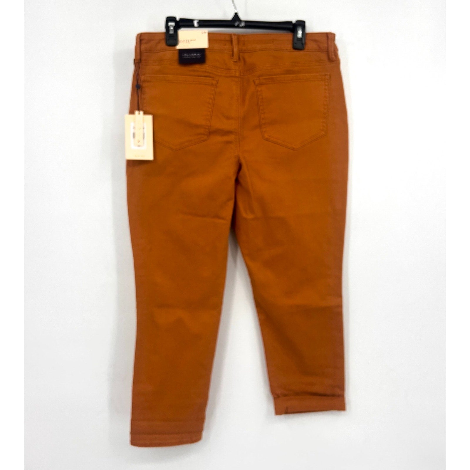 NYDJ Womens Margot Girlfriend Jeans Size 12 PETITE Rust Brown NWT
