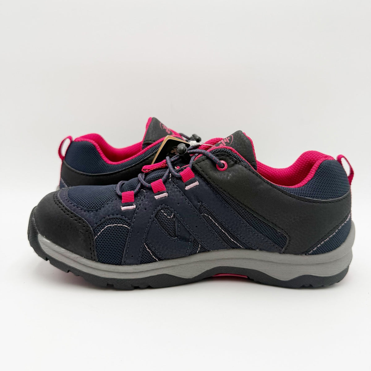 Kamik Girls Trax Outdoor Sneakers Size 5 Navy Blue Pink Bungee Waterproof NWT