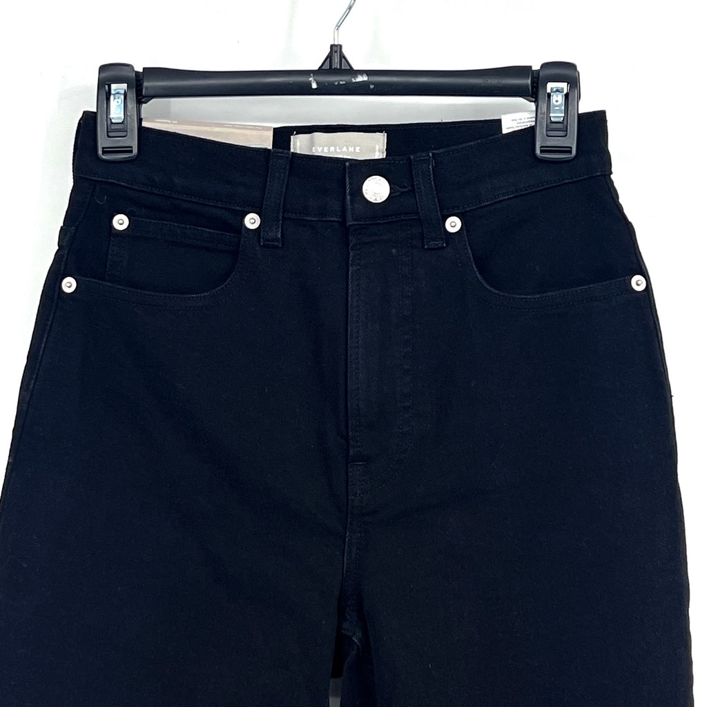 EVERLANE Women's The Way-High Jeans 23x25 US 000 Black Straight Leg NWT
