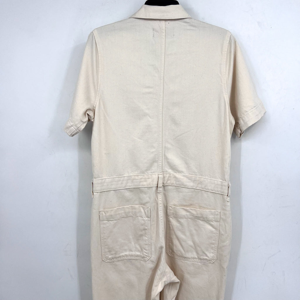 EVERLANE Women's The Supersoft Jean Coverall Size 6 Cream Jumspsuit NWT