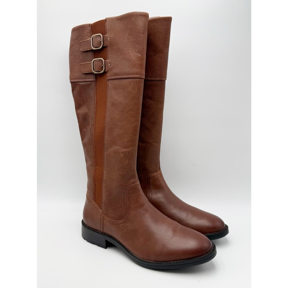 Clarks Womens Adalynn Hope Knee High Boots Size 8.5 M Tan Leather NIB