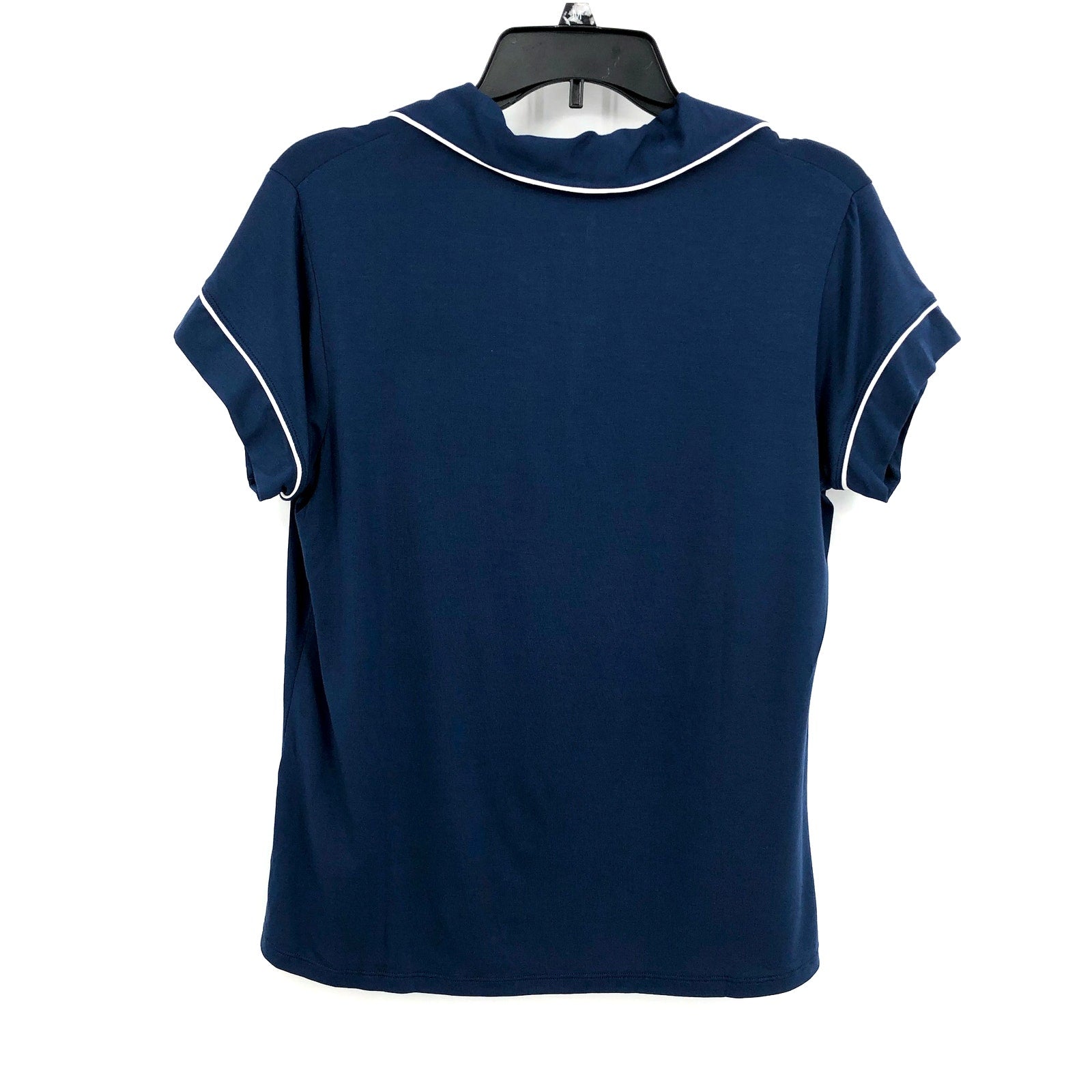 EBERJEY Women's Gisele Shortie PJ Set Medium Navy Blue Ivory TENCEL Modal NWT