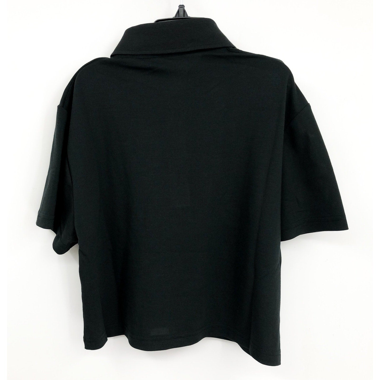 OUTDOOR VOICES Womens Birdie Crop Polo Shirt 3XL Black Pique Collared NWT