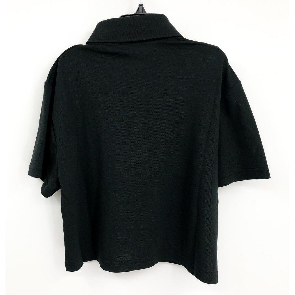 OUTDOOR VOICES Womens Birdie Crop Polo Shirt 3XL Black Pique Collared NWT