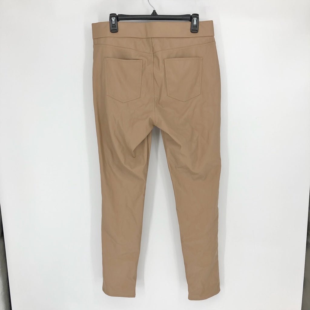 GLORIA VANDERBILT Avery Faux Leather Leggings Size 12 Tan Skinny Pull on NWT