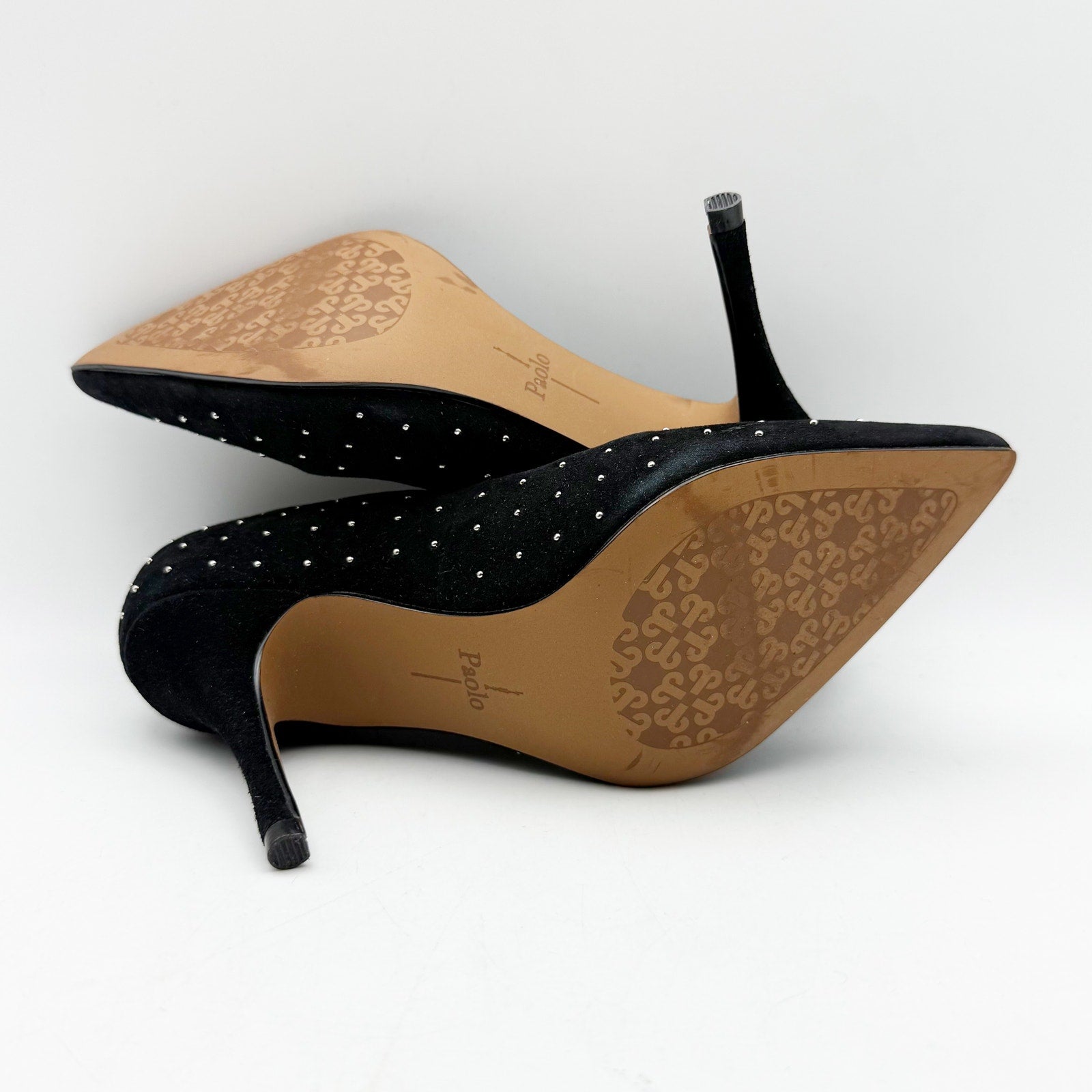 Linea Paola Womens Pamila Pumps US 5.5 M Black Stud Details Stiletto NIB