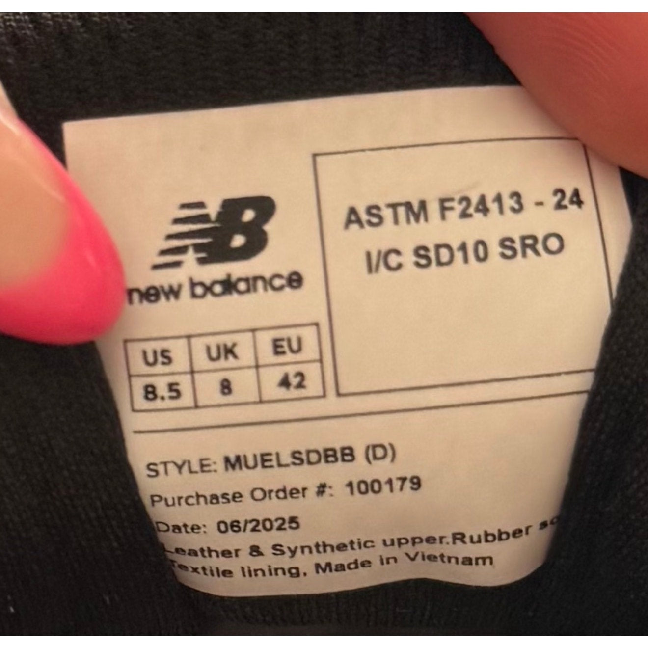 New Balance Mens Elite Lite SD Work Sneakers US 8.5 All Black Composite Toe NIB