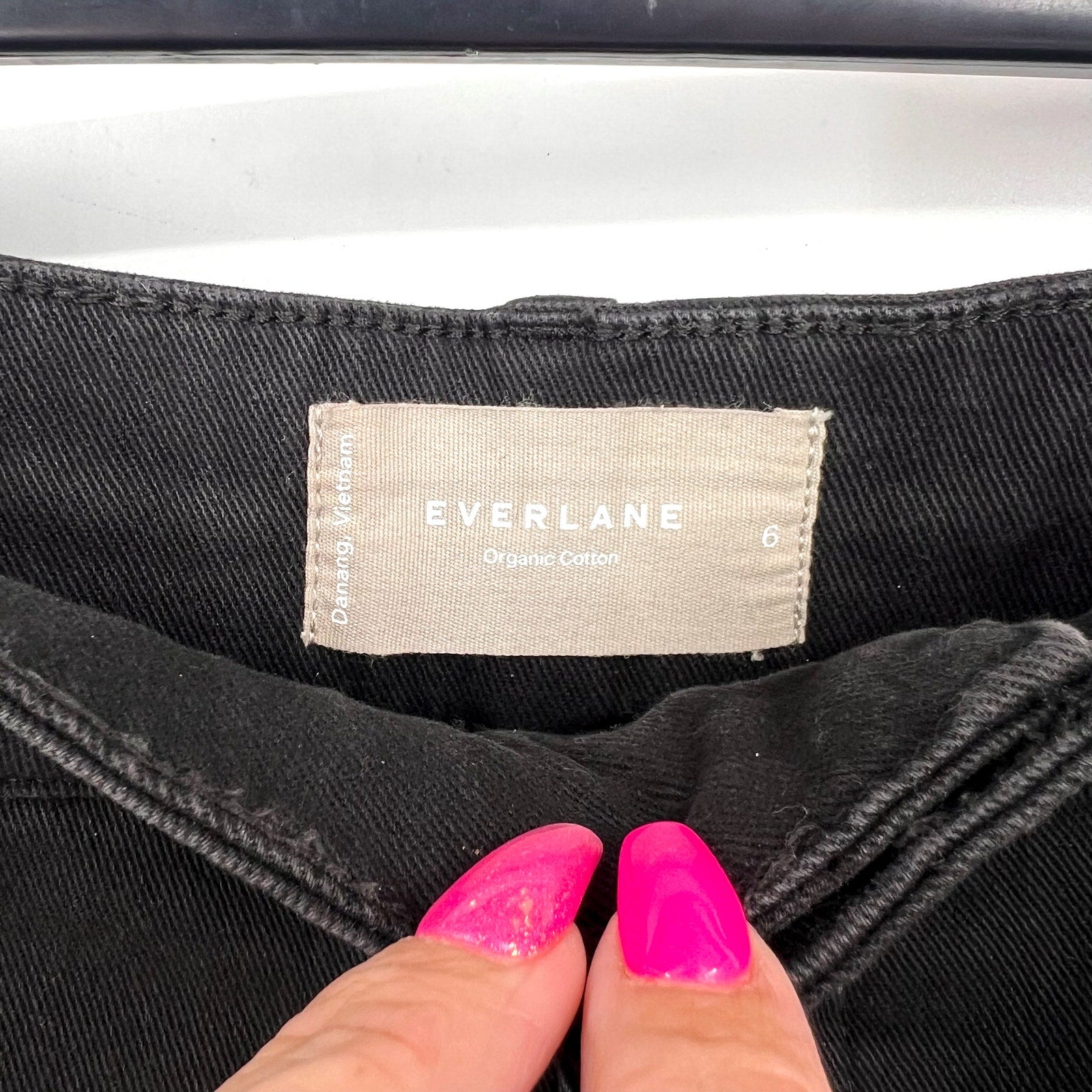 EVERLANE Women's The Organic Straight-Leg Pants Size 6 Black Utility Pockets NWT