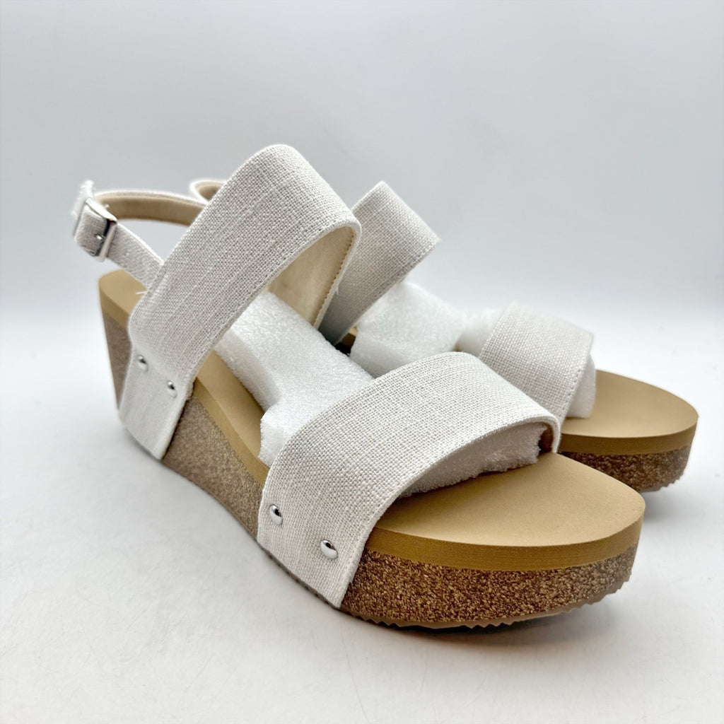 Volatile Womens Summerlove Slingback Wedge Sandals Size 11 White NIB
