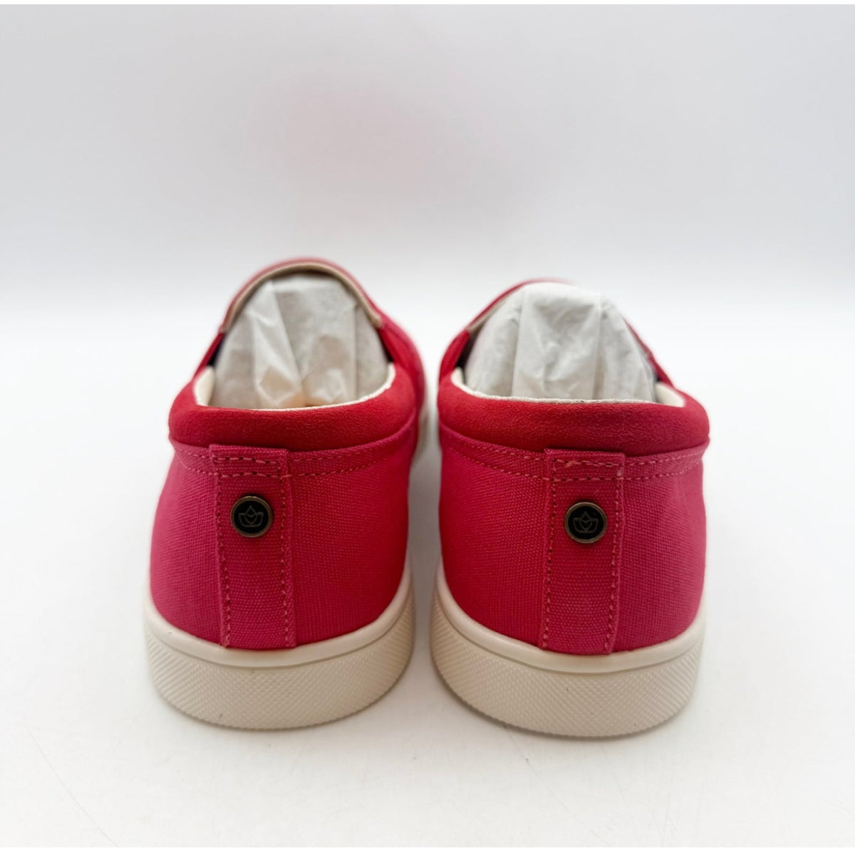 Spenco Womens Waterfront Canvas Slip On Sneaker 7.5B Red Pink Bittersweet NIB