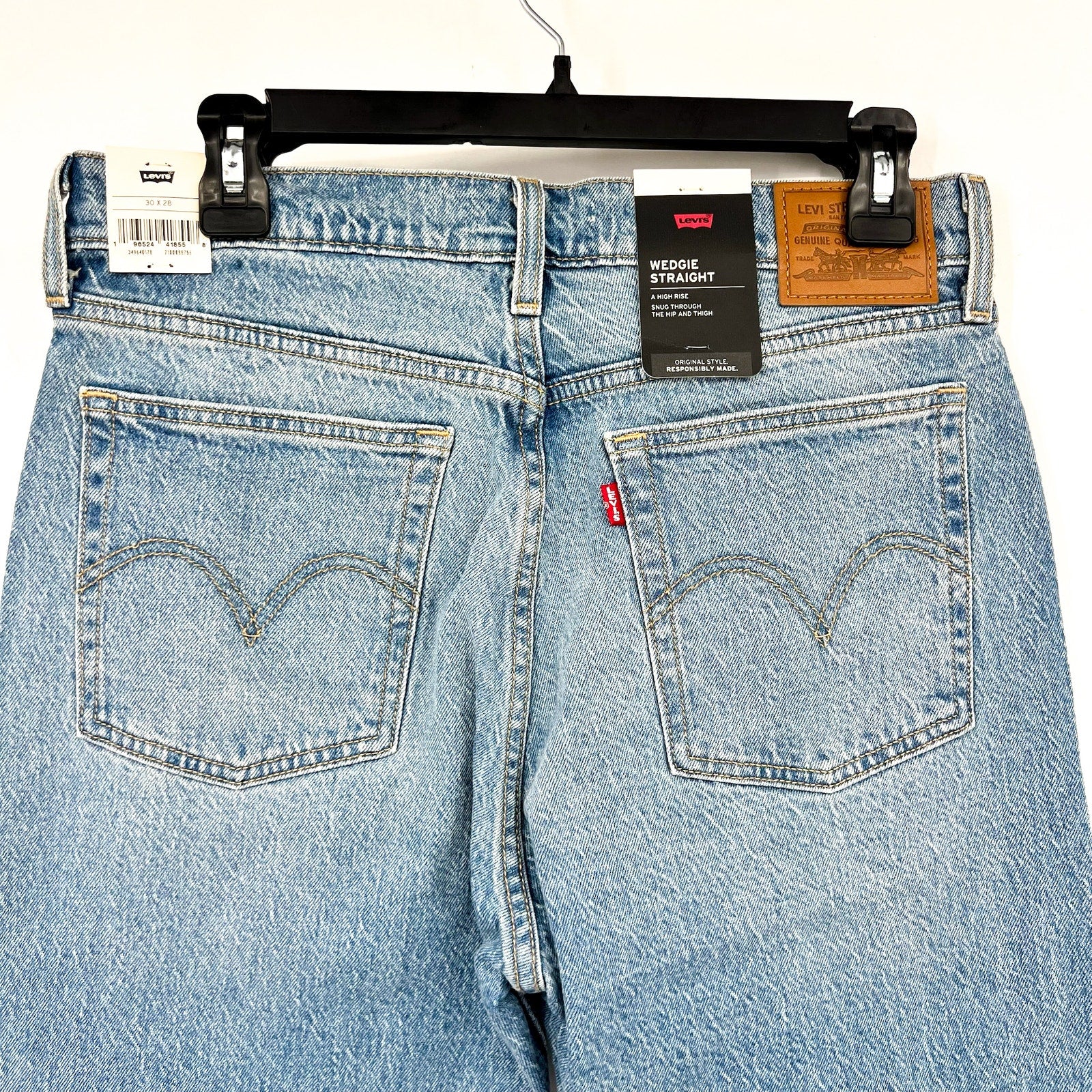 LEVI'S Womens Wedgie Straight Jeans 30x28 US 10 Calling All Blue 34964-0178 NWT