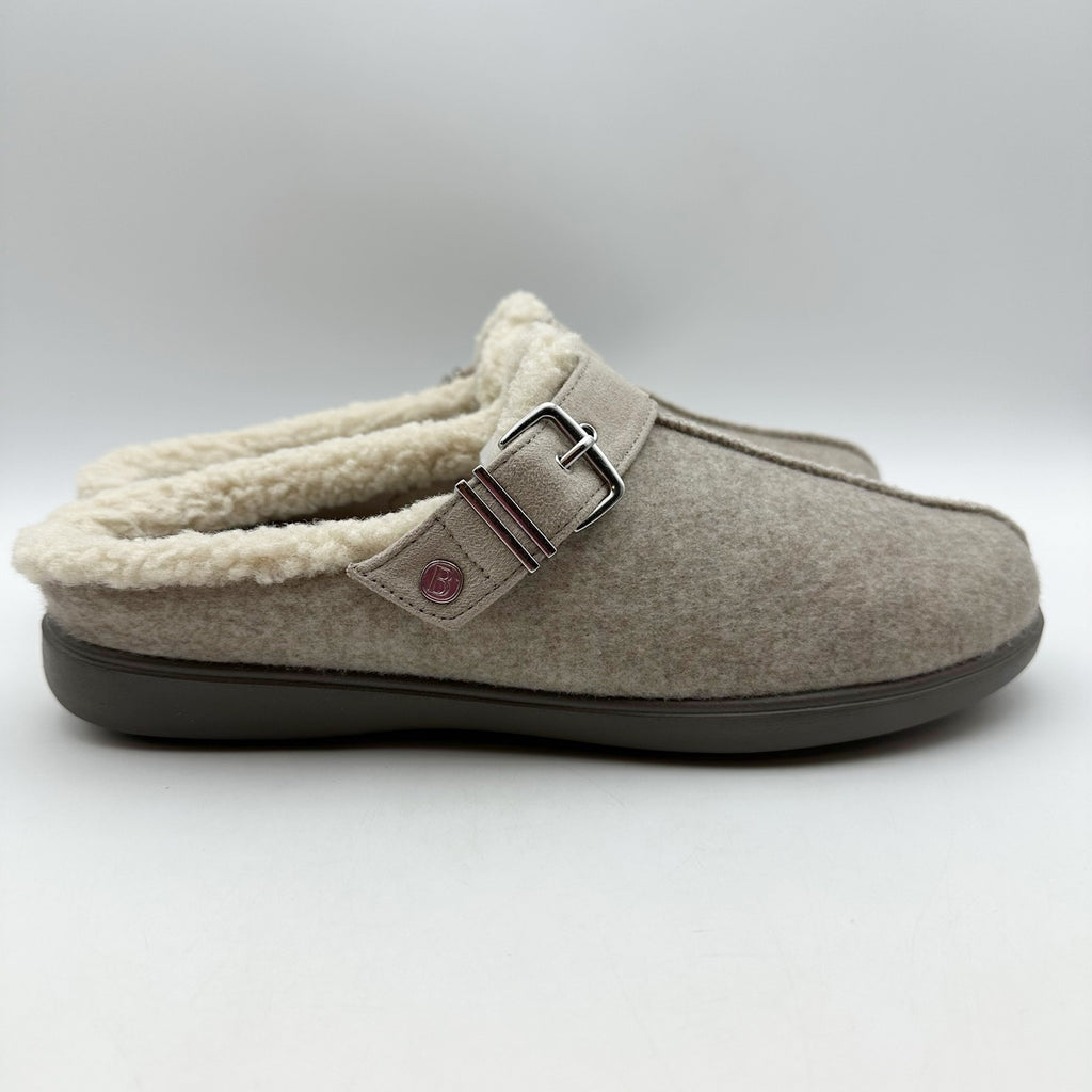 Bzees Womens Eternity Mules Size 7 M EU 37 Beige Taupe Slip On NIB