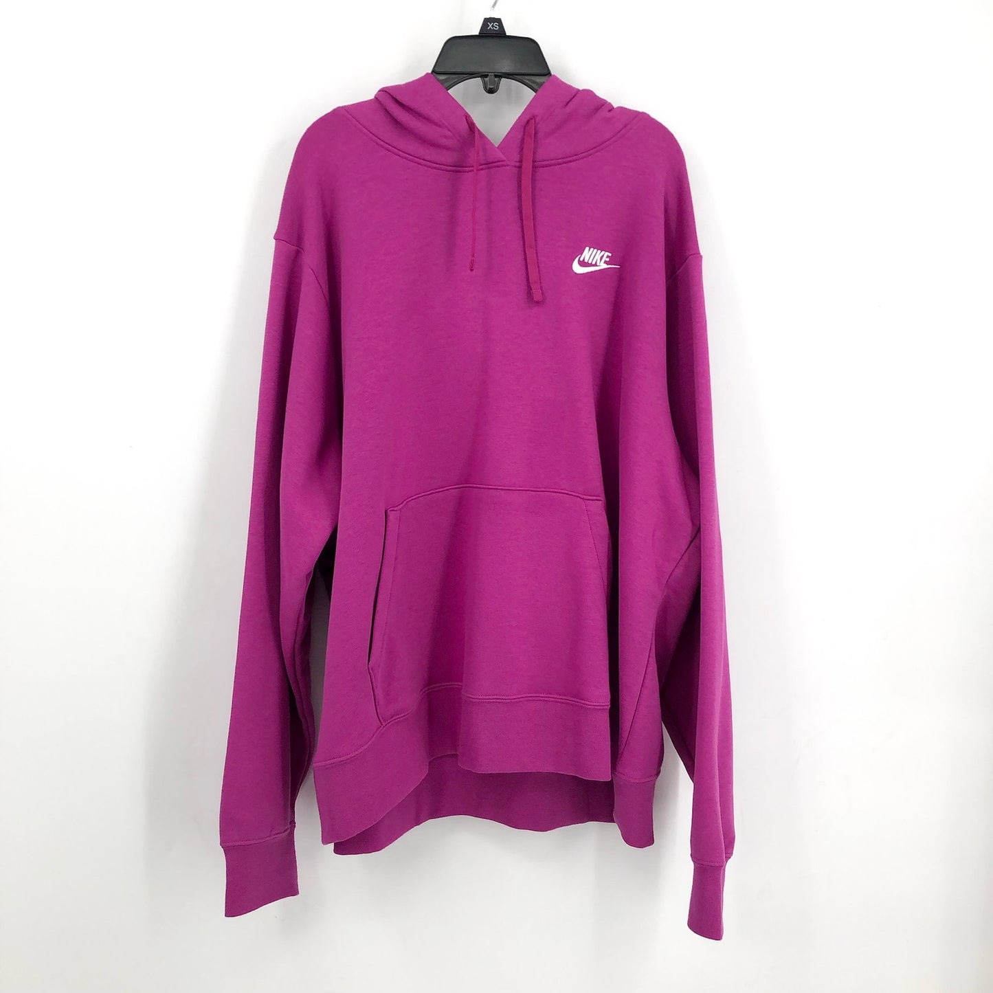 NIKE Womens Club Hoodie 2X Pink Fuschia Fleece Pullover Sweatshirt NWT