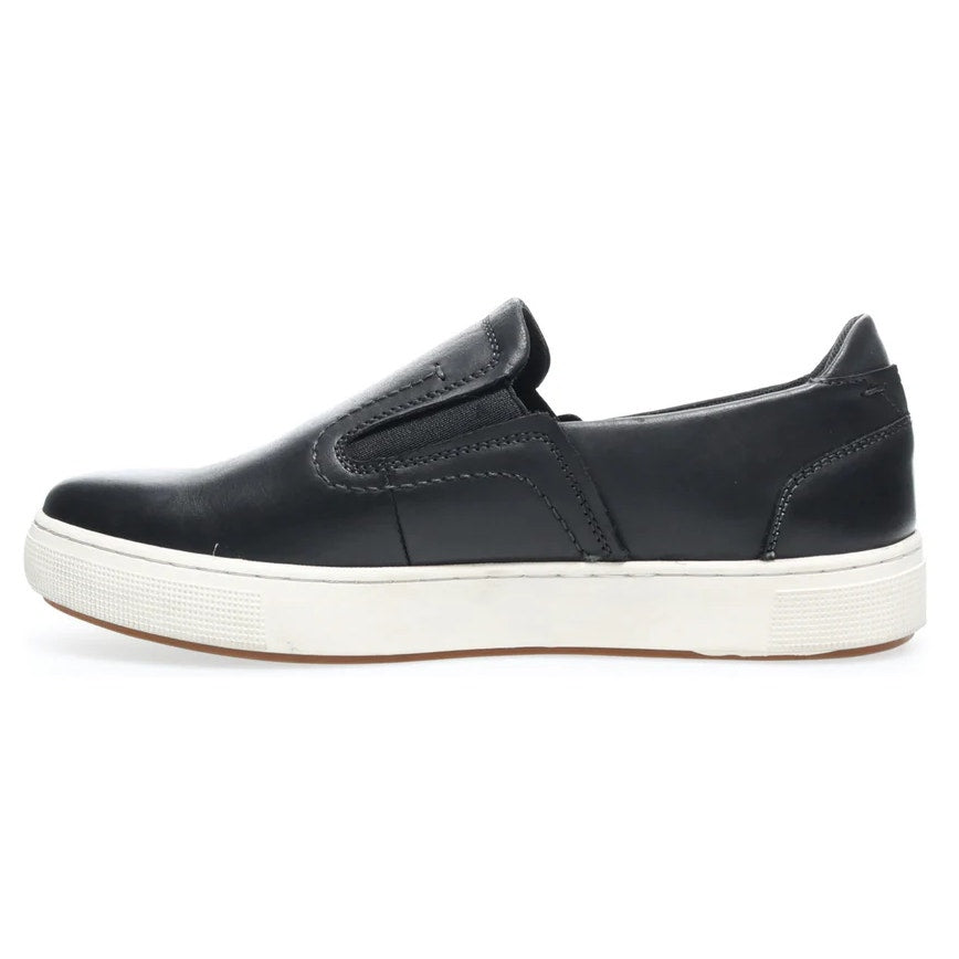 Propet Mens Kedrick Sneakers US 9.5 EEE Black White Leather Slip On NWOB