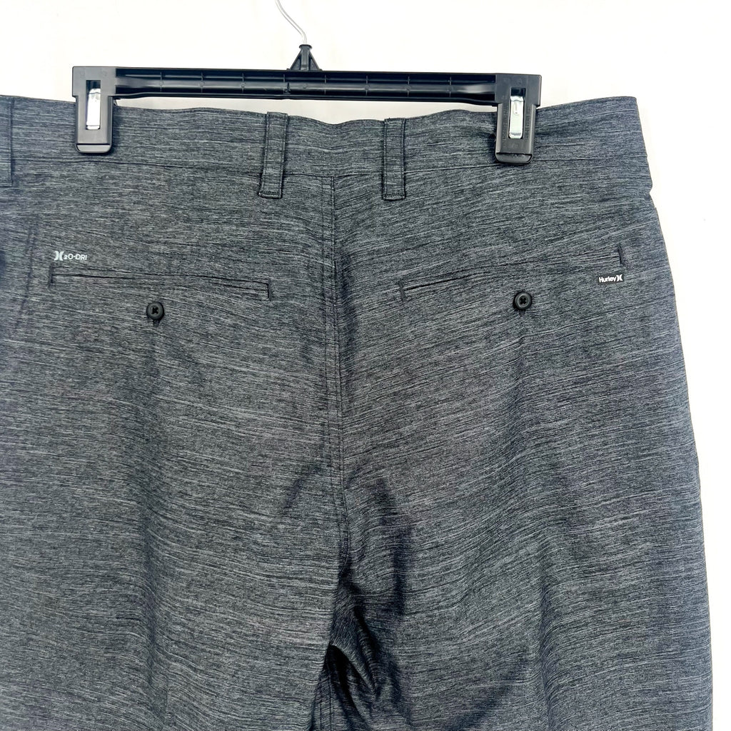 HURLEY Mens H2O-Dri Breathe 19" Walk Shorts Size 32 Black Heather 7" Inseam NWT
