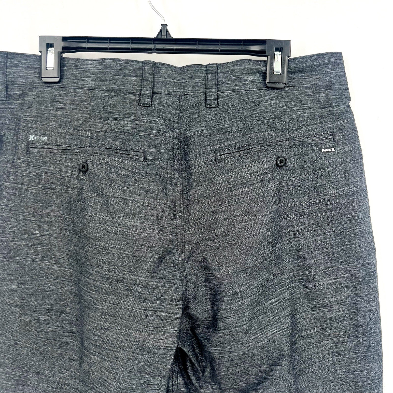 HURLEY Mens H2O-Dri Breathe 19" Walk Shorts Size 32 Black Heather 7" Inseam NWT