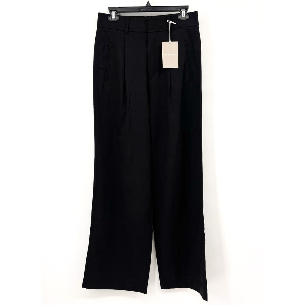 Everlane Womens The Way-High Drape Pant Size 2 Black 31" Inseam Pleated NWT