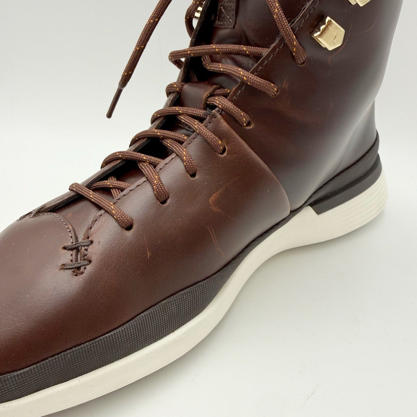 T4381. Wolf & Shepherd- MENS 9.5- Crossover Hiker WTZ Boots Maple Brown Leather NIB