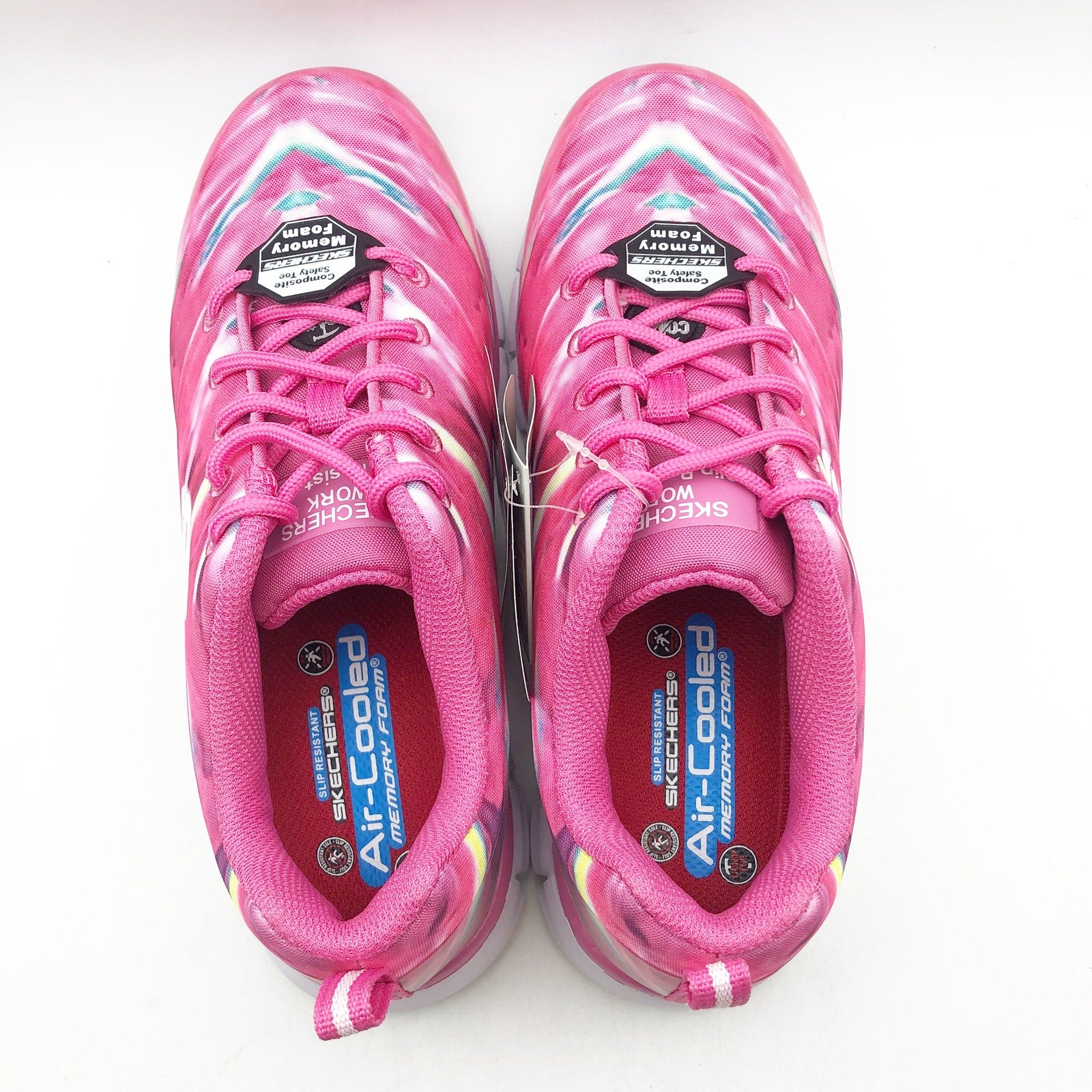 Skechers Women's Sure Track Work Shoes Size 7.5 Hot Pink Comp Toe SR NIB