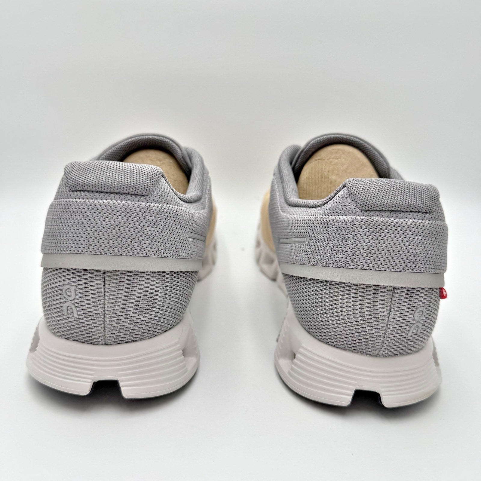 ON Mens Cloud 5 Running Shoes US 14 EU 49 Beige Grey Athletic Sneakers NIB