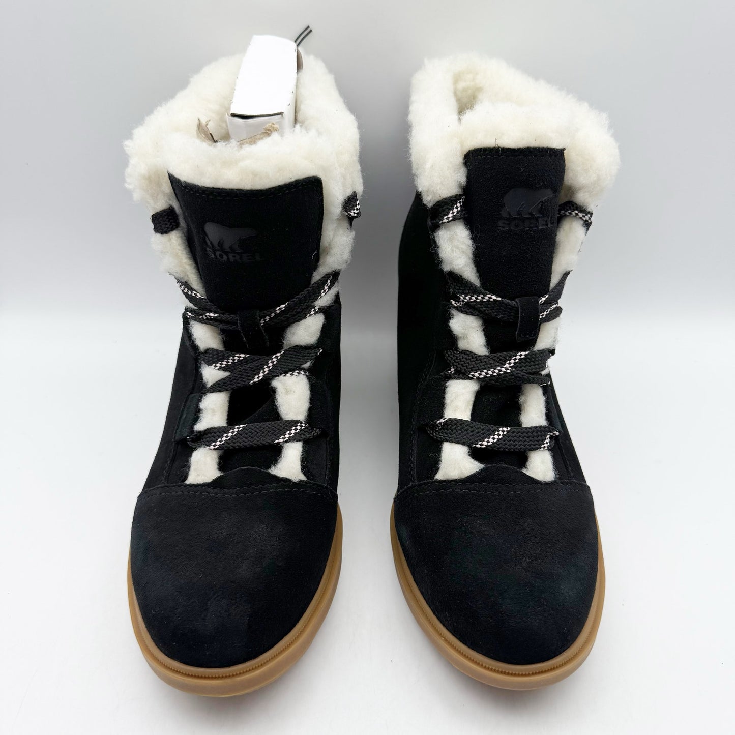 SOREL Womens Evie II Cozy Booties US 11 EU 42 Black Waterproof Leather NIB