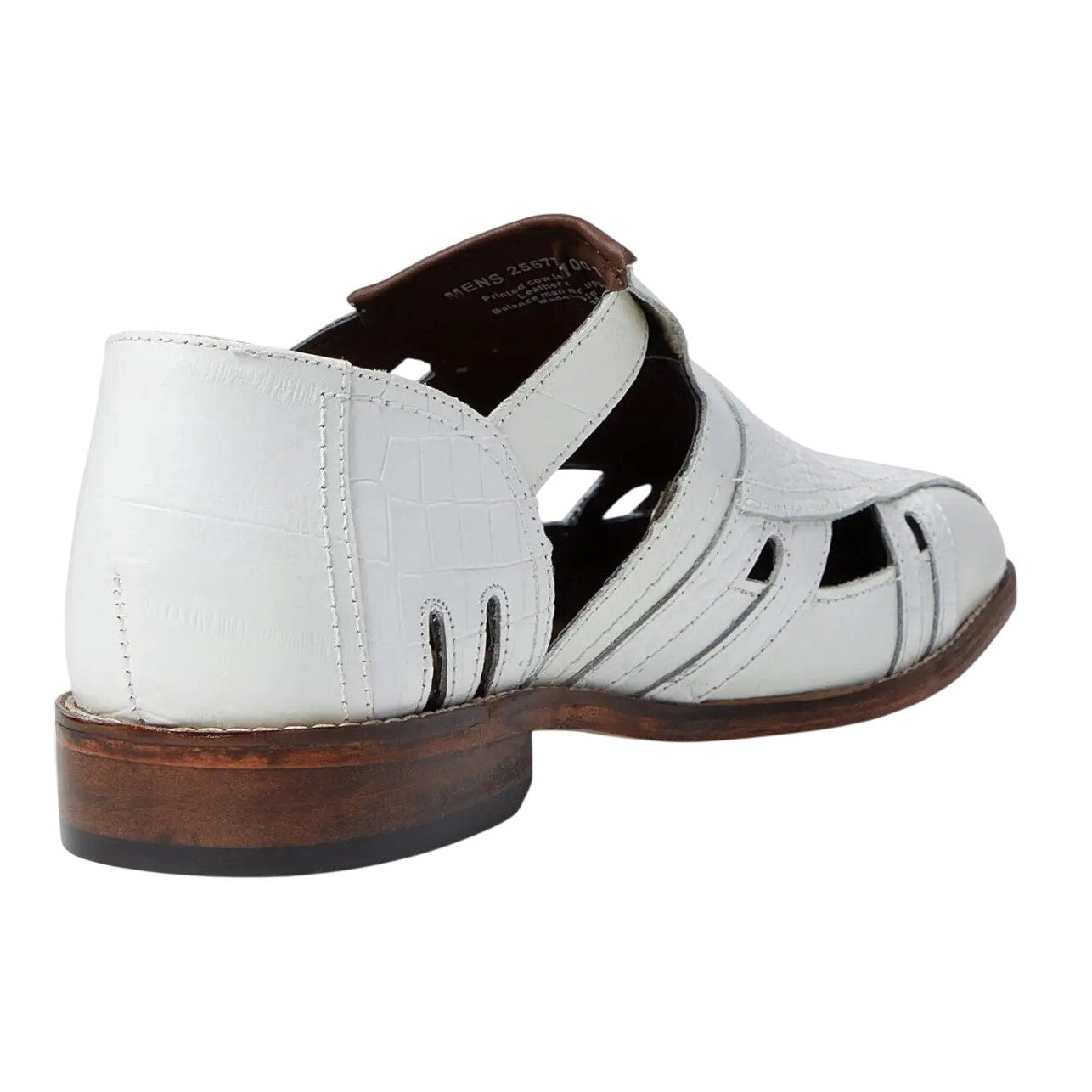 Stacy Adams Mens Calvino City Sandal US 10 M EU 43 White Printed Leather NIB