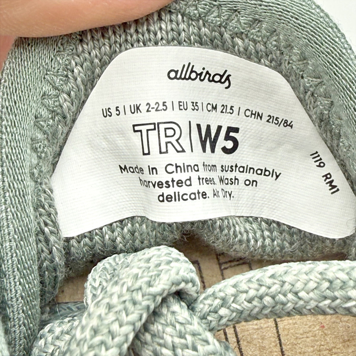 AllBirds Womens Tree Runner Casual Sneakers Size 5 Green Succulent Grey NIB