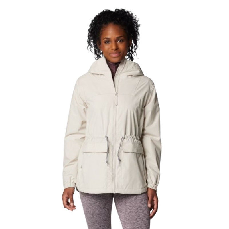 COLUMBIA Women Sweet Creek II Lined Rain Jacket Large Dark Stone Waterproof NWT