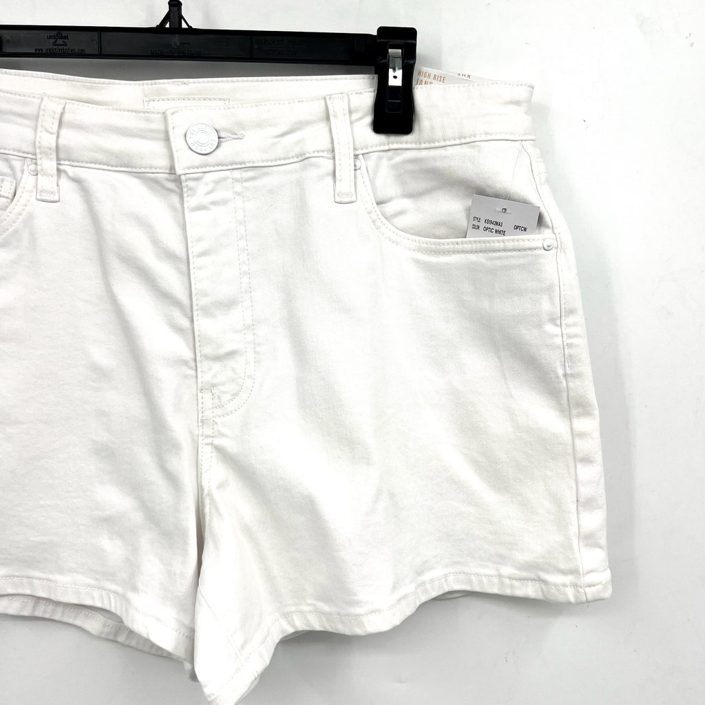 KUT FROM THE KLOTH Jane Cuff Denim Shorts Size 8 Optic White High Waist NWT