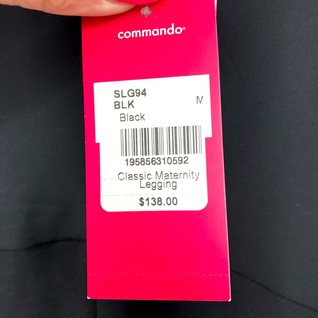 COMMANDO Women's Classic Maternity Legging Medium Black Stretch Waistband NWT