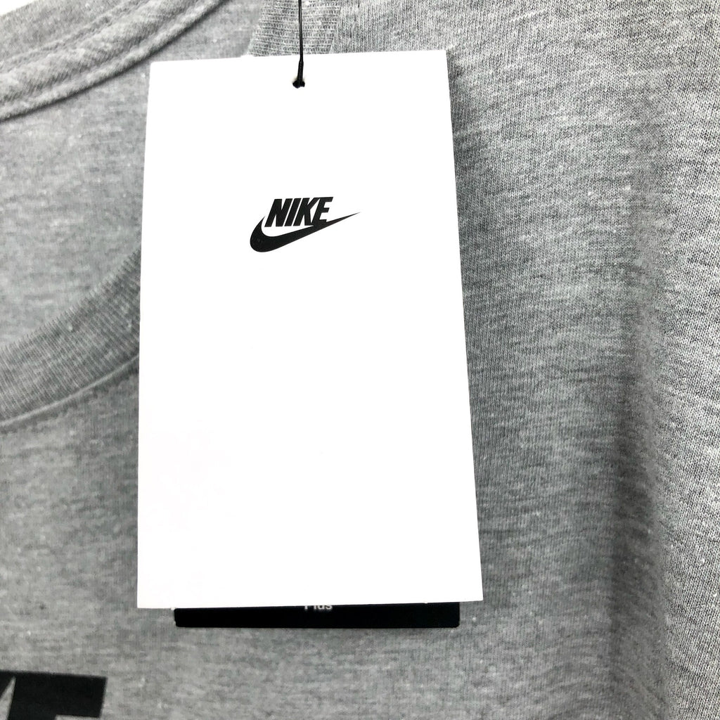 NIKE Women's Club Essential Logo T Shirt 2X Grey Knit Short Sleeve NWT FD0645063
