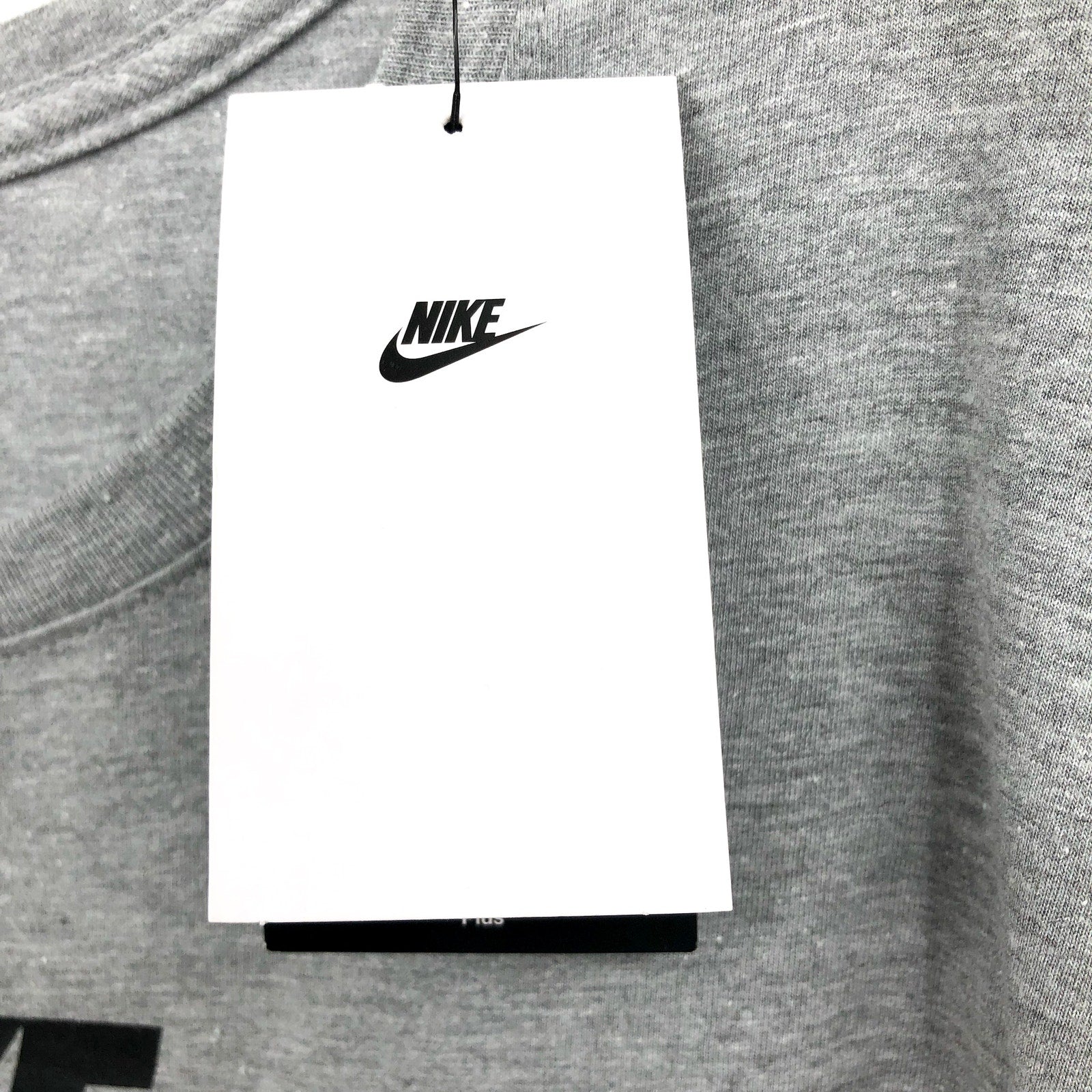 NIKE Women's Club Essential Logo T Shirt 2X Grey Knit Short Sleeve NWT FD0645063