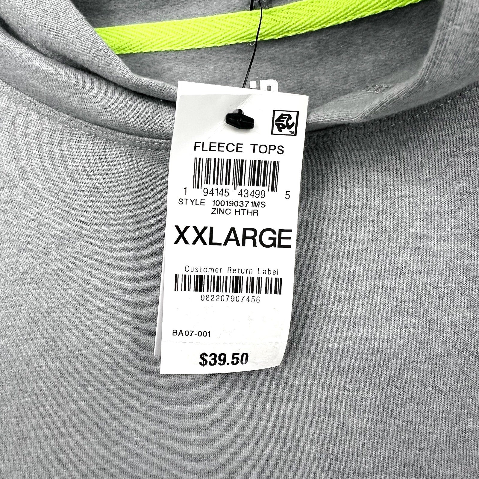 IDEOLOGY Women's Fleece Hoodie XXL Grey Zinc Heather Sweatshirt NWT