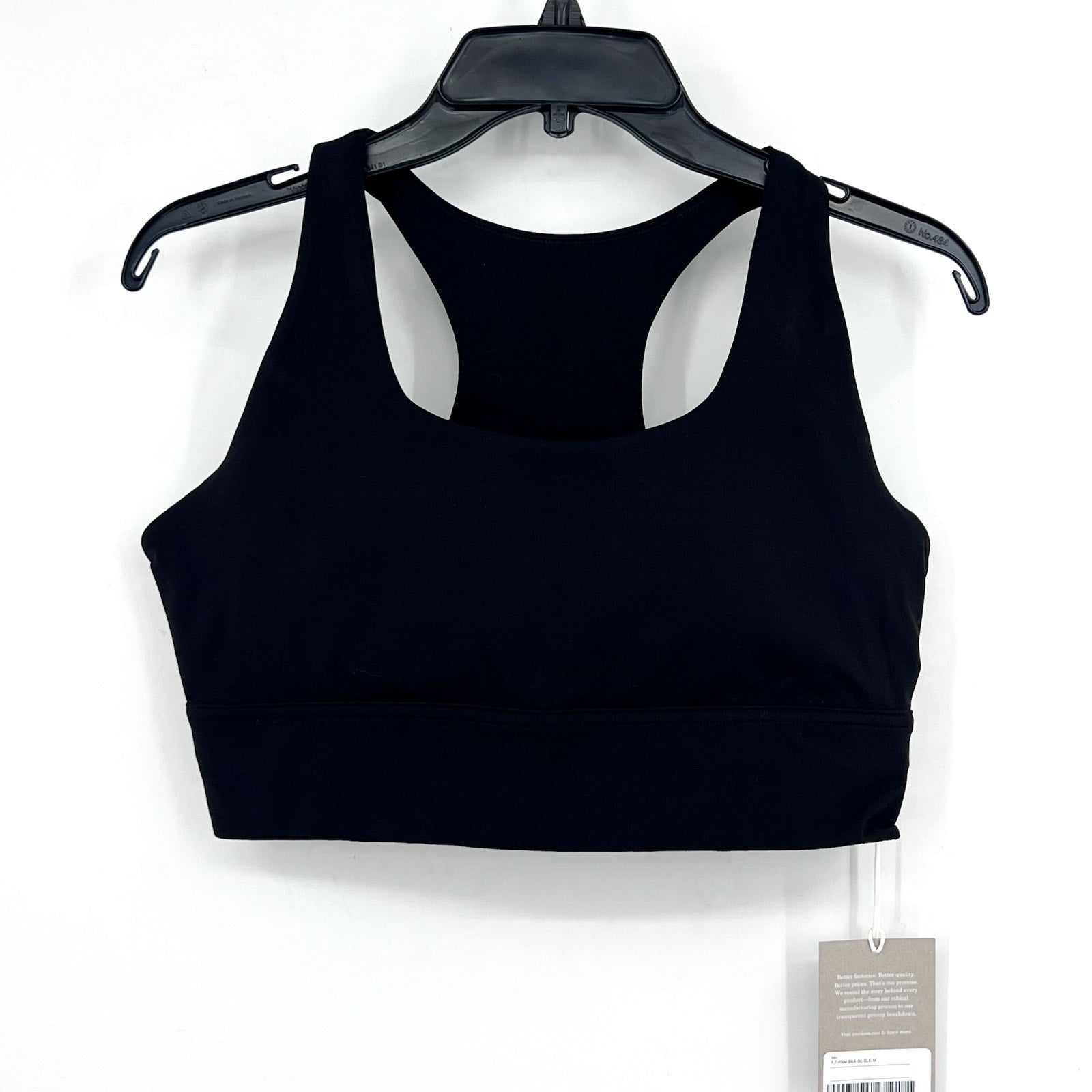 EVERLANE Women's The Perform Longline Bra XL Black Racerback NWT