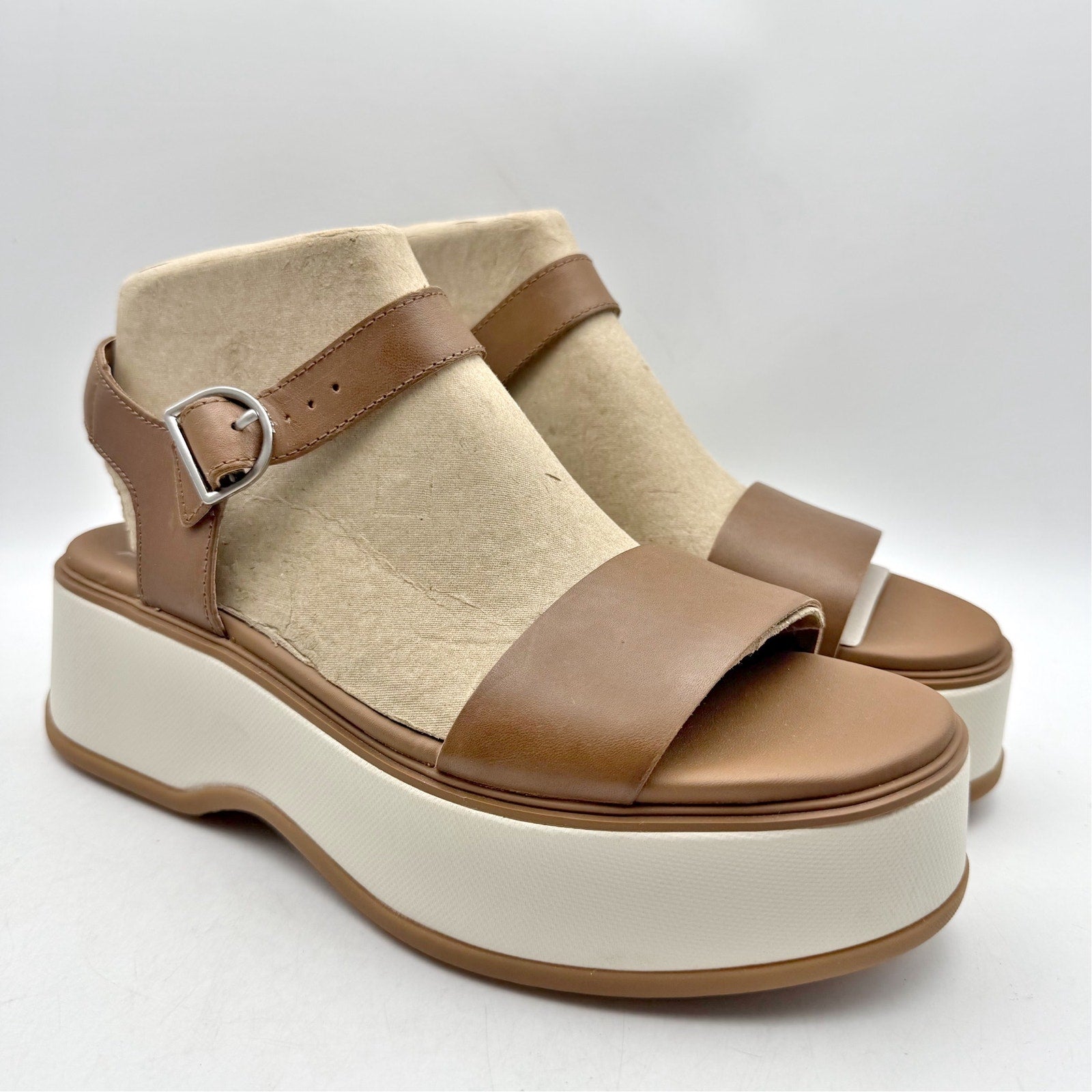 Sorel Womens Dayspring Platform Sandals US 10 EU 41 Brown Leather NWOB