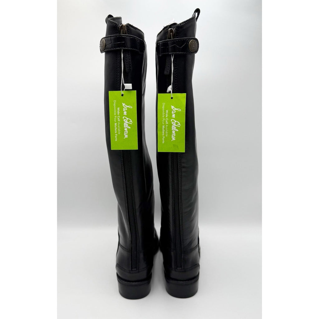 Sam Edelman Womens Penny Knee High Boots Size 8 M WIDE CALF Black Leather NWOB