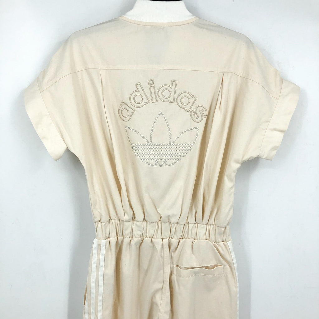 ADIDAS Women's Originals No-dye Jumpsuit Small Off-White Short Sleeve NWT