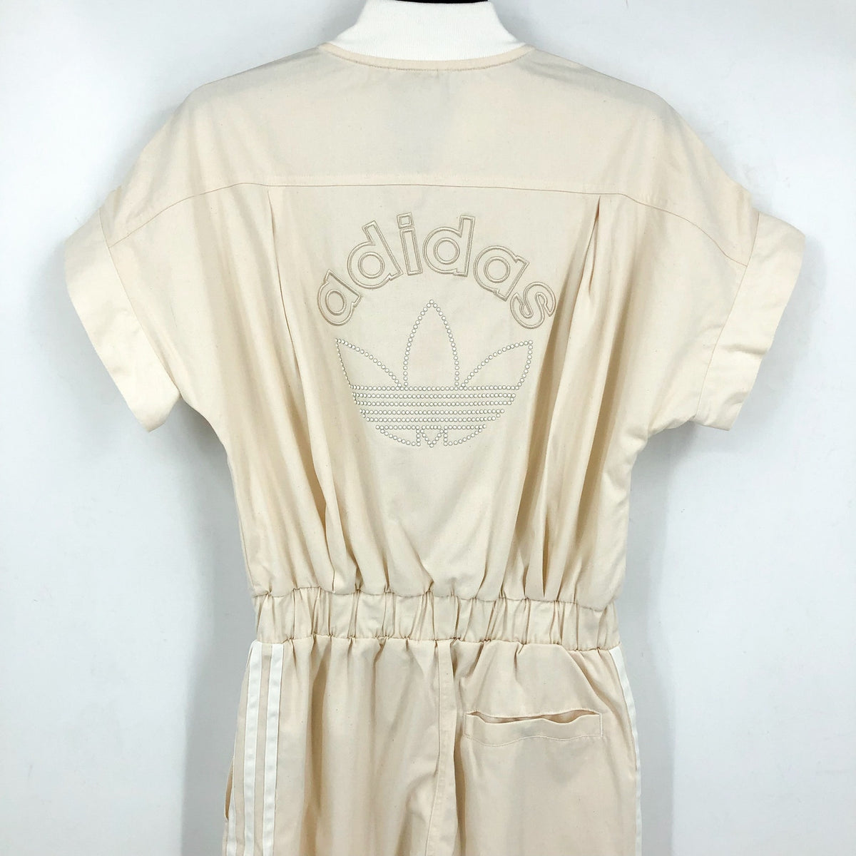 ADIDAS Women's Originals No-dye Jumpsuit Small Off-White Short Sleeve NWT