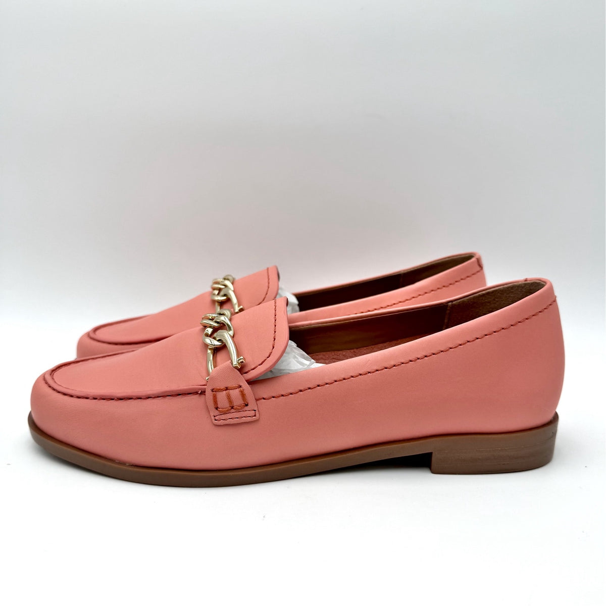 Naturalizer Womens Sawyer Slip-on Loafers Size 6.5 Wide Coral Pink Leather NIB