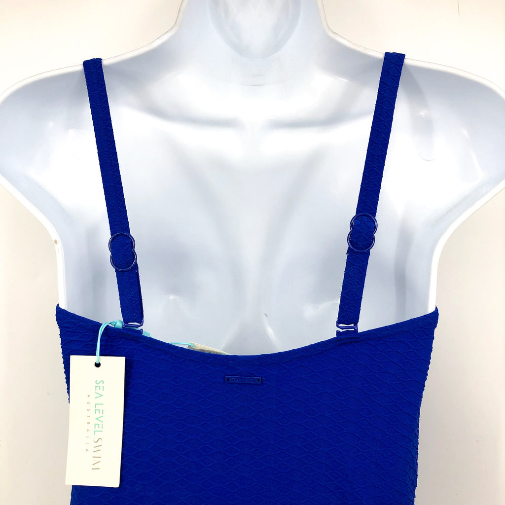 SEA LEVEL SWIM Honeycomb U Bar Bandeau One Piece Swimsuit Size 8 Cobalt Blue NWT