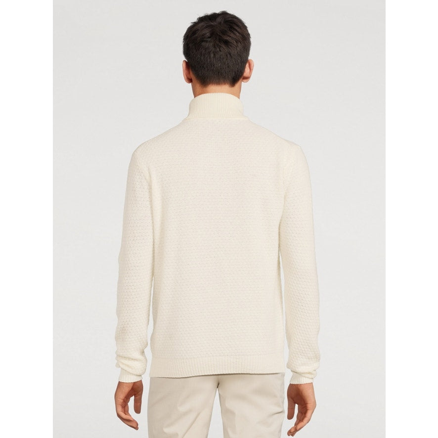 JACK VICTOR Mens Renfrew Cashmere Turtleneck Sweater XL White Ecru Cashmere NWT