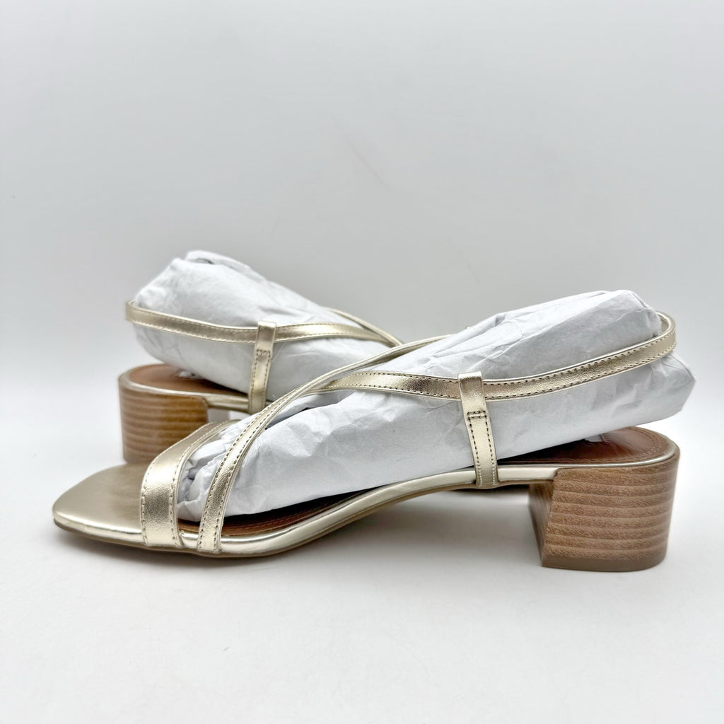 Dune London Womens Jaskell Heeled Sandals EU 38 US 8 Gold Leather NIB