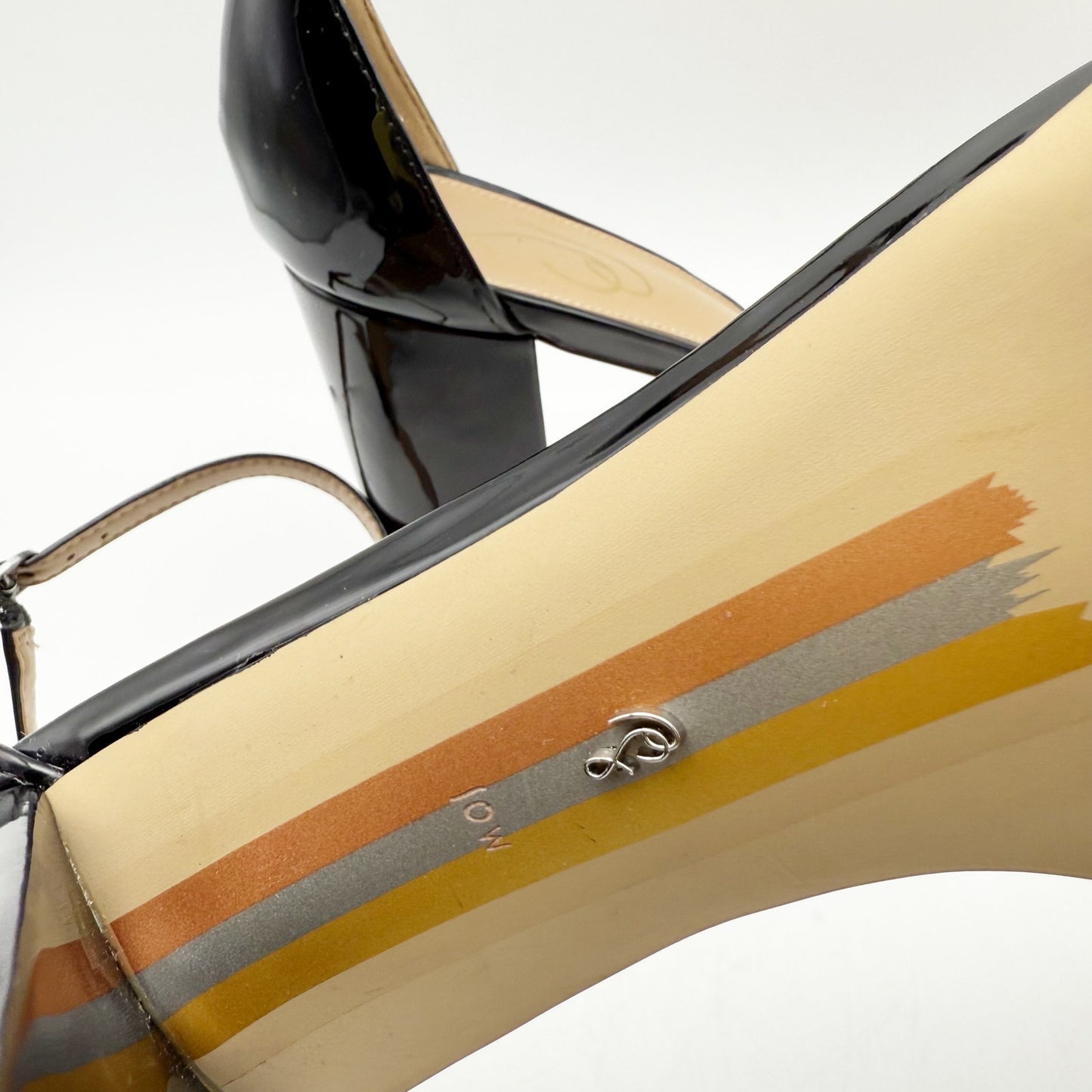 Sam Edelman Womens Robyn Heels US 10 Wide Black Patent Leather Ankle Strap NIB