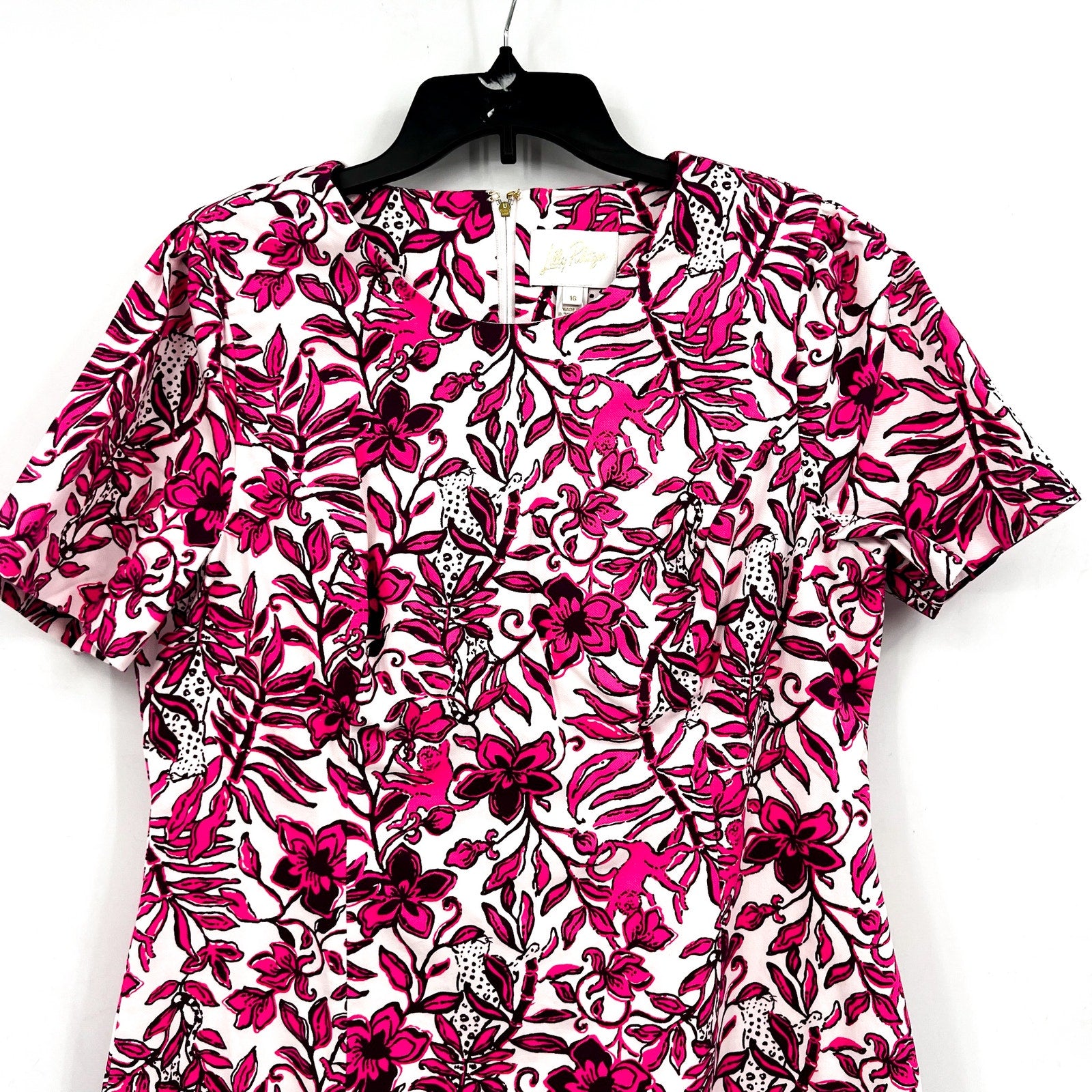 LILLY PULITZER Mila Short Sleeve Dress Size 16 Pink Elderflower Blossom NWT