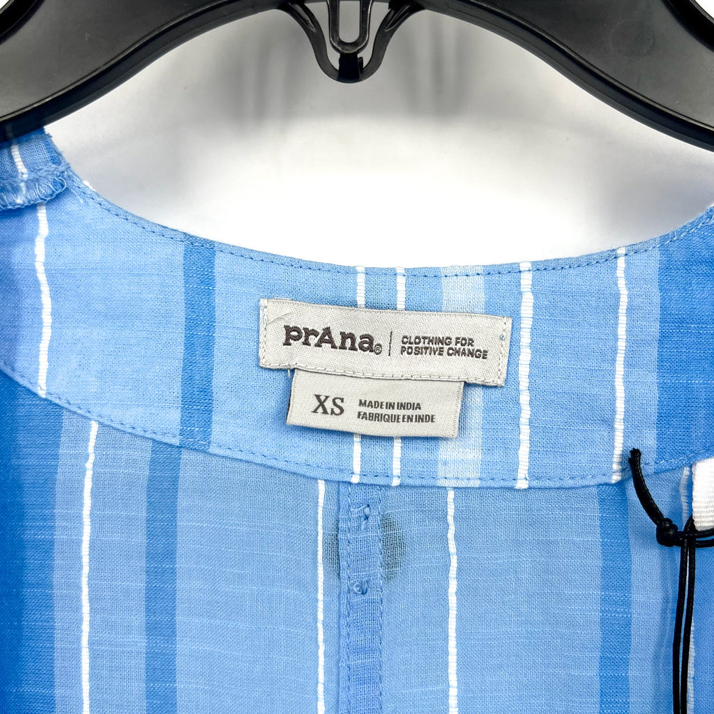PRANA Women's Marina Bay Tunic Cover Up XS Blue Clear Sky Cotton Dress NWT
