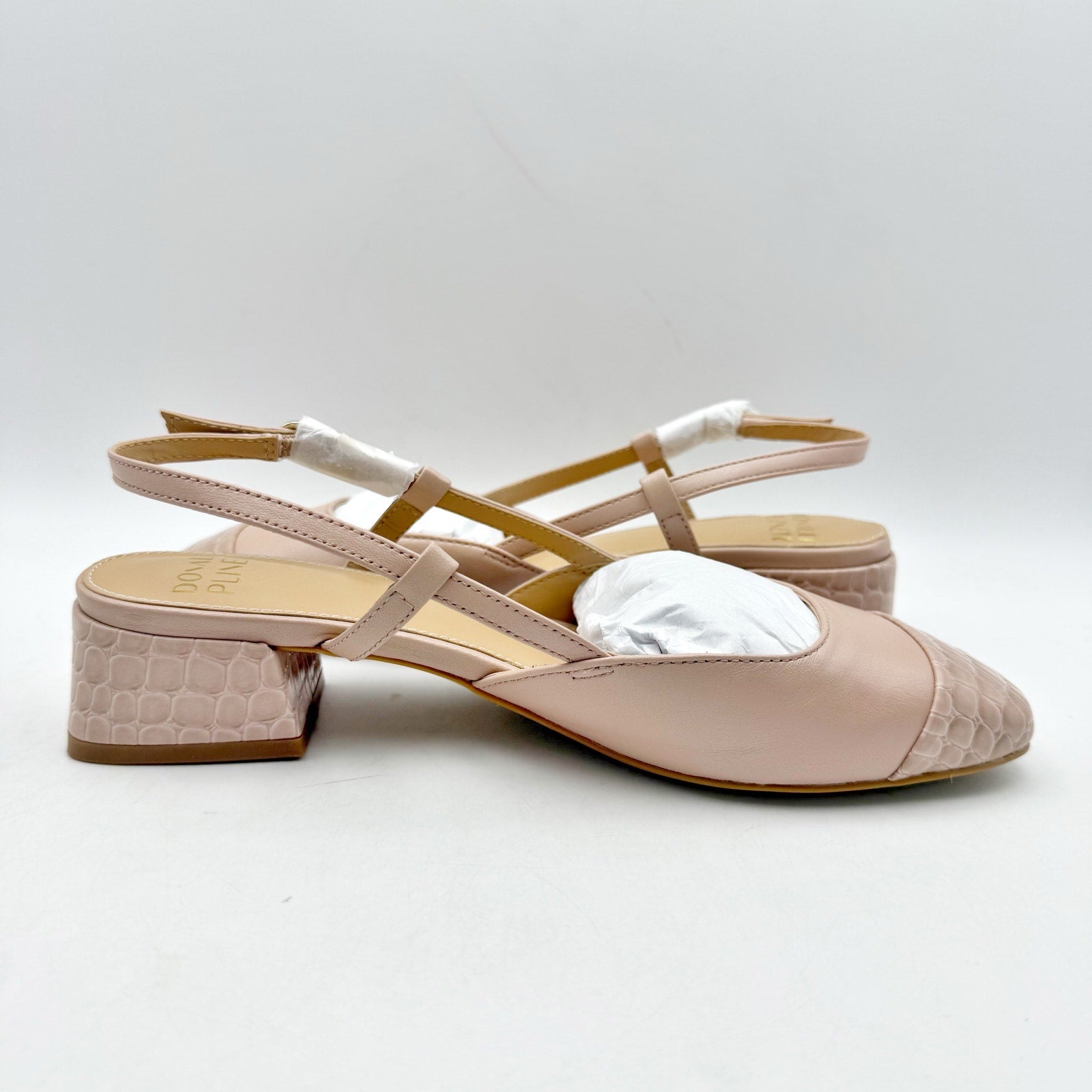 Donald Pliner Womens Reval Pumps Size 6.5 Pink Leather Heels Slingback NIB